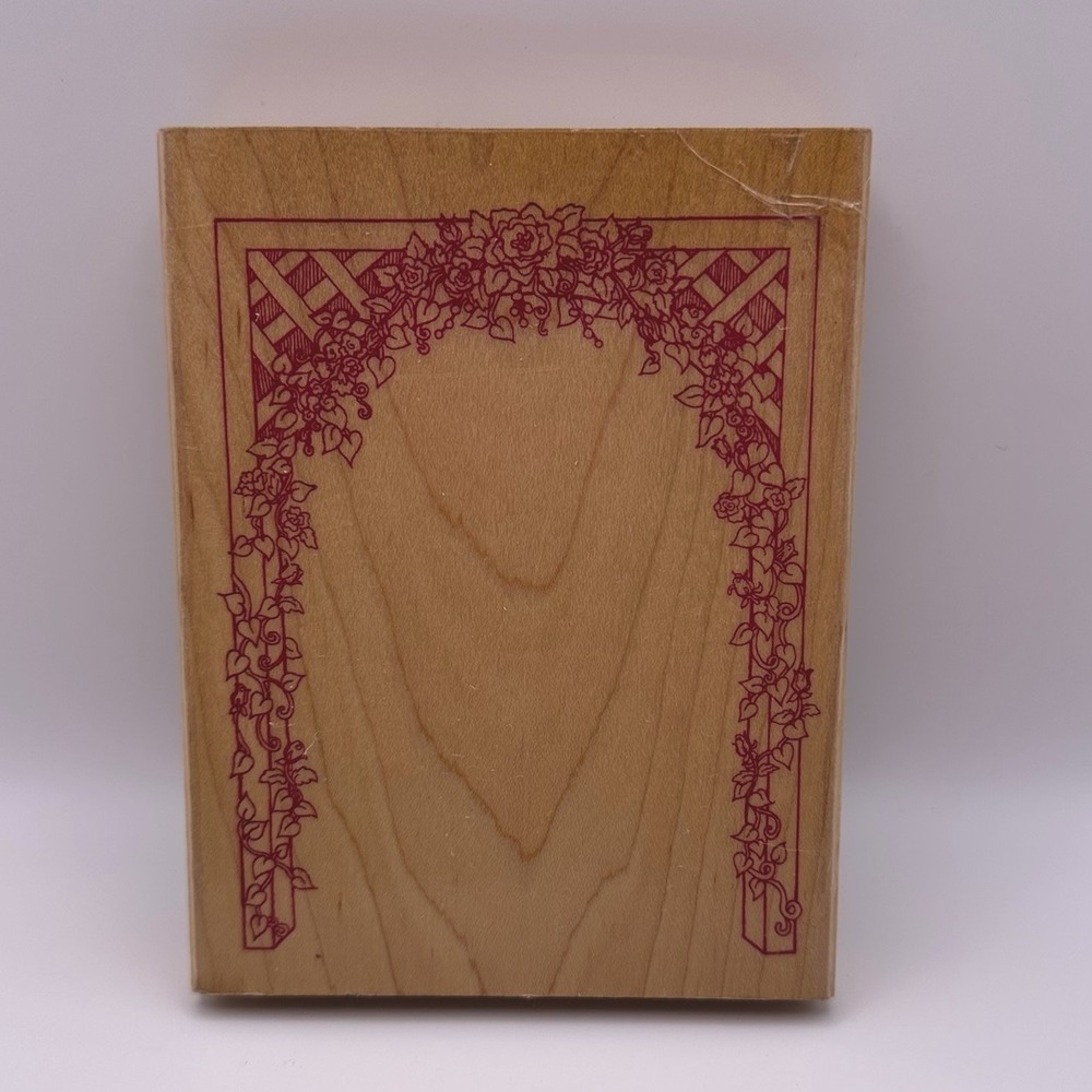Sonlight Impressions Floral Ivy Arch GS 1077-P2 Wood Mount Rubber Stamp Vintage